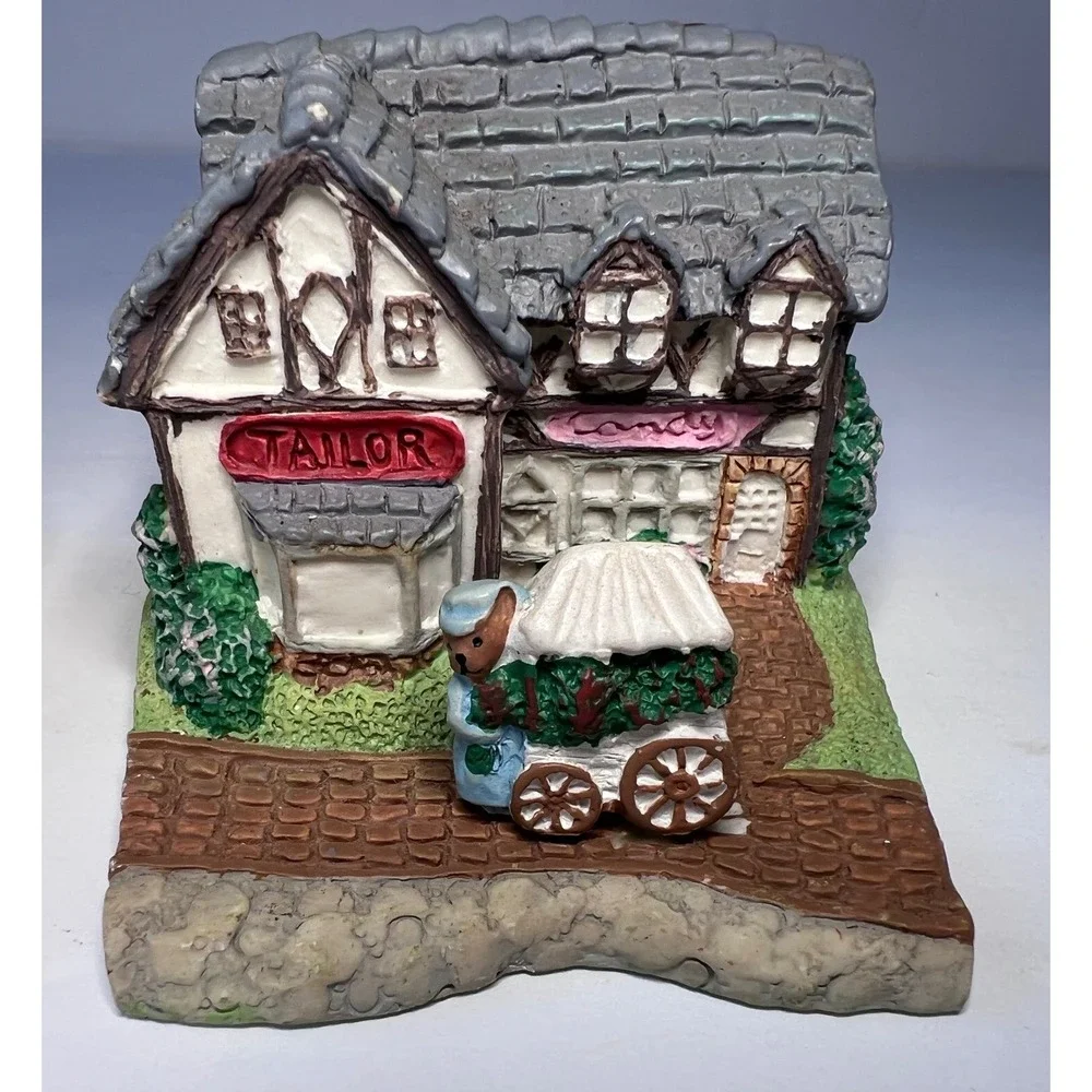 Vintage 1994 Avon Fine Collectibles Miniature Village Bakery Tailor Set
